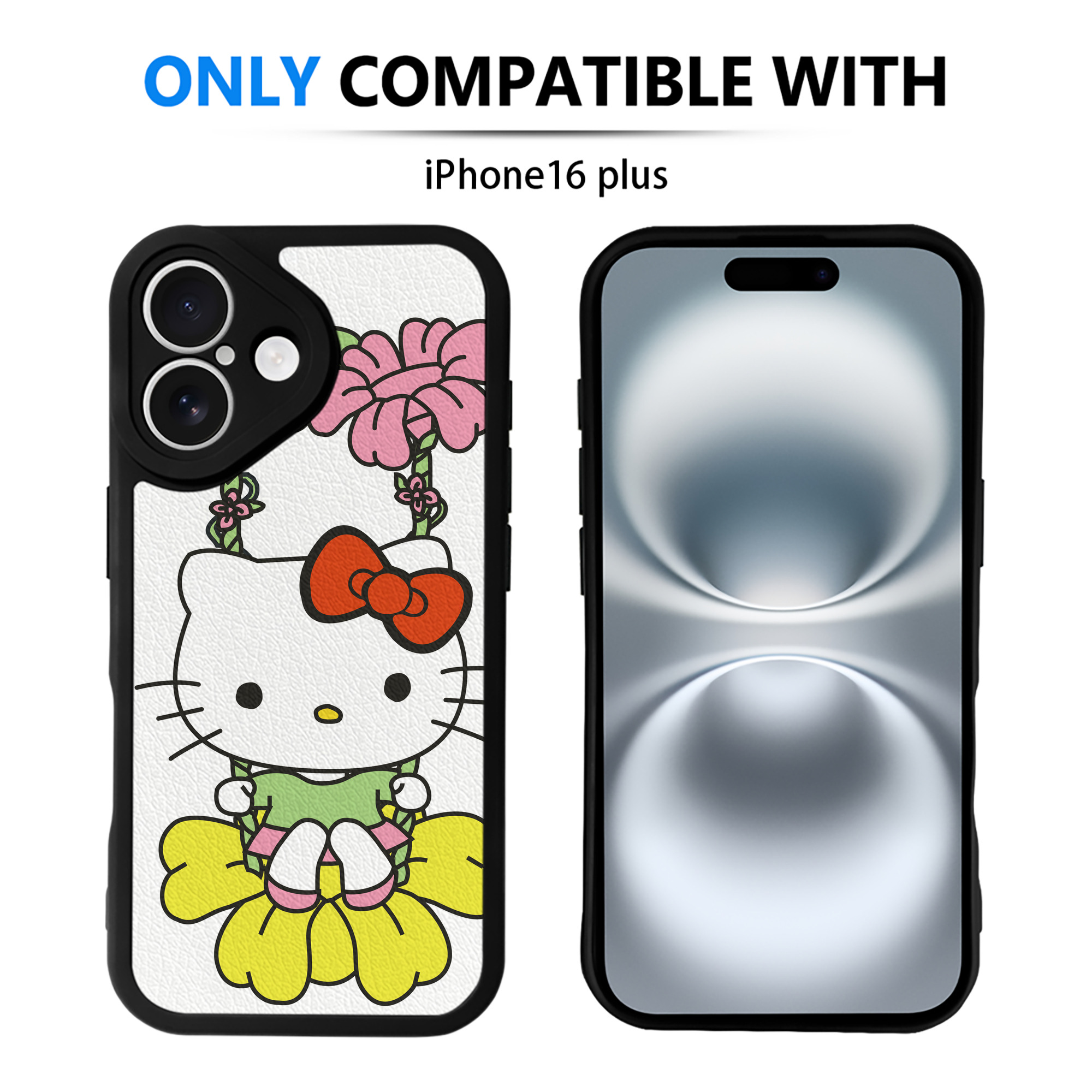（画像用） Hello Kitty ハローキティ 【iPhone 16シリーズ対応】シリコンスマホケース（レザー調） 材質：シリコン